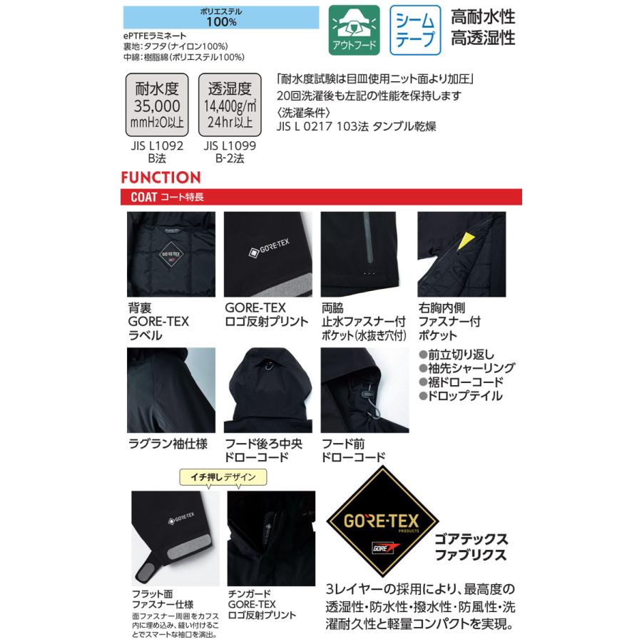 作業服 作業着 防水防寒 フード 旭蝶 ゴアテックス GORE-TEX 防寒コート 51031 サイズS〜3L アウトドア 作業服 作業着 防水防寒 フード 旭蝶 ゴアテックス GORE-TEX 防寒