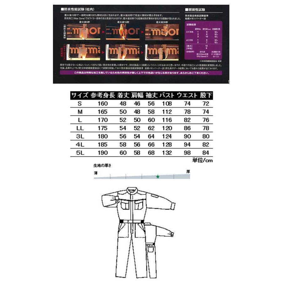 ツナギ作業服　ROUND　ONI　防災つなぎ　大きいサイズ4L・5L・6L　MD-5200　丸鬼商店