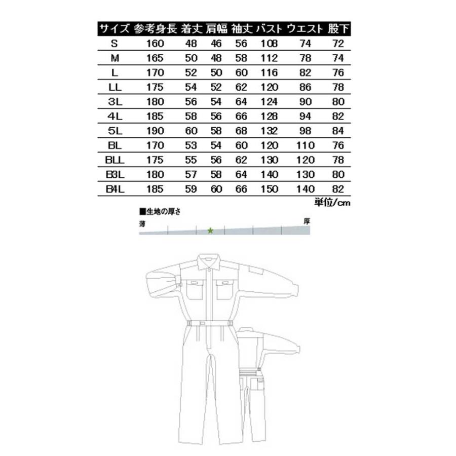 ツナギ作業服 ROUND ONI 長袖つなぎ PS-140EK 丸鬼商店 OEKO-TEX