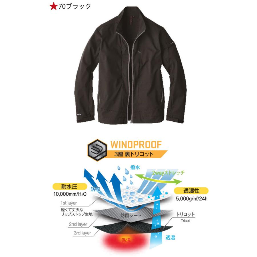 軽防寒 アーリーバード EARLYBIRD ソフトシェルジャケット EBA906 秋冬