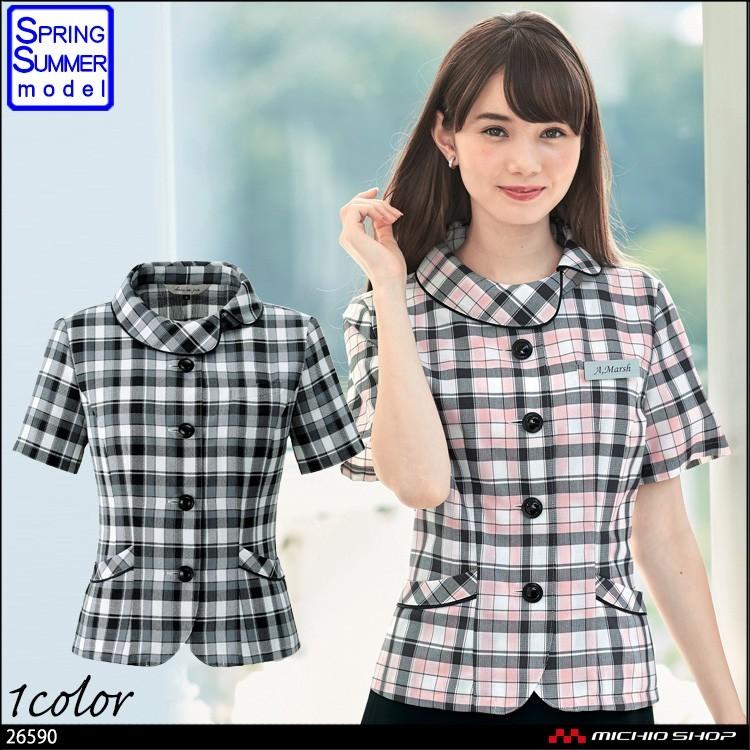 オフィス 事務服 制服 en joie アンジョア オーバーブラウス 26590