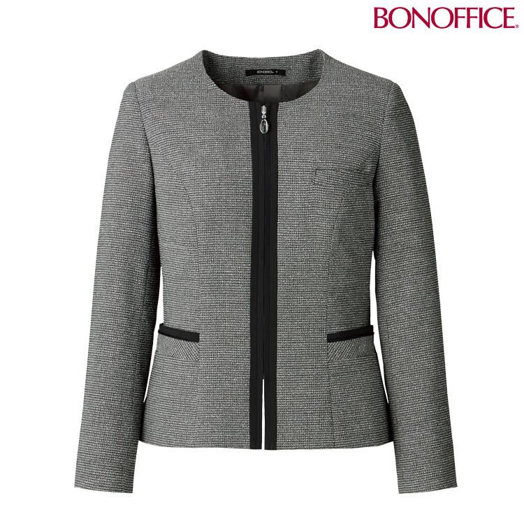 事務服　制服　BONOFFICE　ジャケット　AJ0281　ボンオフィス　ノーカラー　ボンマックス　サイズ21号　A214シリーズ