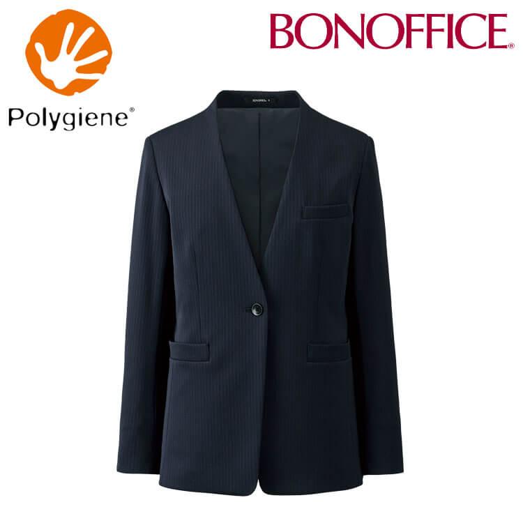 事務服 制服 BONOFFICE ボンオフィス 長袖 ジャケット AJ0284 A222シリーズ シャドーストライプニット ボンマックス サイズ17号・19号 ボンマックス（BONMAX） 事務服 制服 BONOFFICE ボンオフィス 長袖