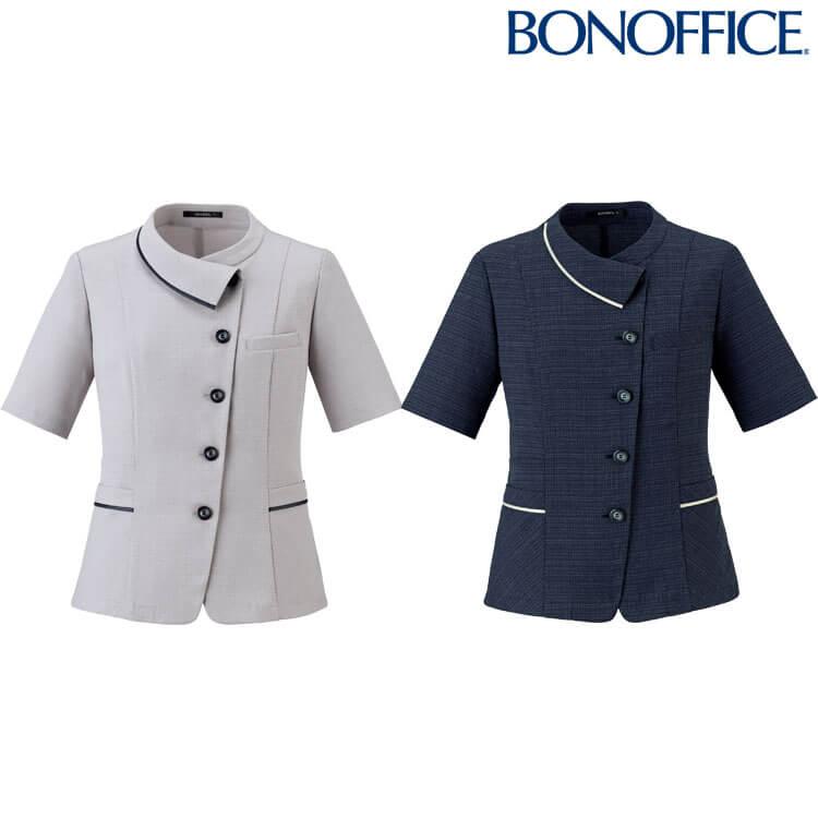 事務服 制服 BONOFFICE ボンオフィス オーバーブラウス  AJ0864 S522シリーズ クラッシーチェック ボンマックス  2025年春夏新作 サイズ21号 ボンマックス（BONMAX） 事務服 制服 BONOFFICE ボンオフィス オーバー