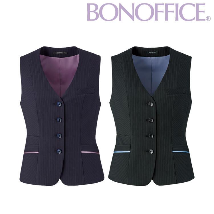 事務服 制服 BONOFFICE ボンオフィス ベスト AV1289 A231シリーズ シェイドフィットストライプ ボンマックス サイズ17号・19号 ボンマックス（BONMAX） 事務服 制服 BONOFFICE ボンオフィス ベスト