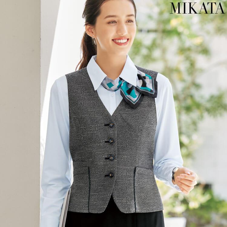 事務服 制服 セレクトステージ 神馬本店 シャンナーレ ベスト WN80V  ポライトツイード 事務服 制服 セレクトステージ 神馬本店 シャンナーレ ベスト WN80V