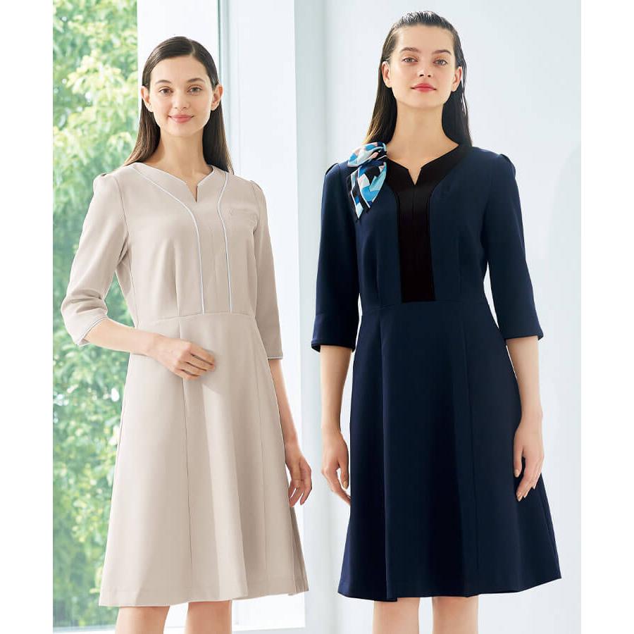 おもてなし 制服 受付 接客 フォーク ヌーヴォ FOLK×nuovo ワンピース