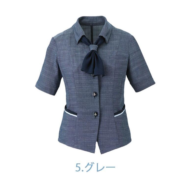 事務服　制服　enjoy　オーバーブラウス　ESA663　カーシーカシマ　サマーミューファンクロス　大きいサイズ19号