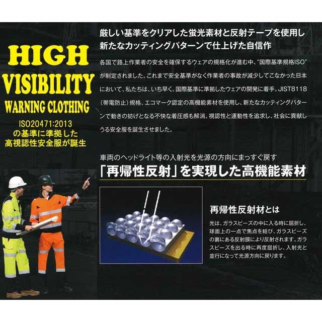 高視認性防水防寒安全服 旭蝶繊維 高視認コート E78100 作業服