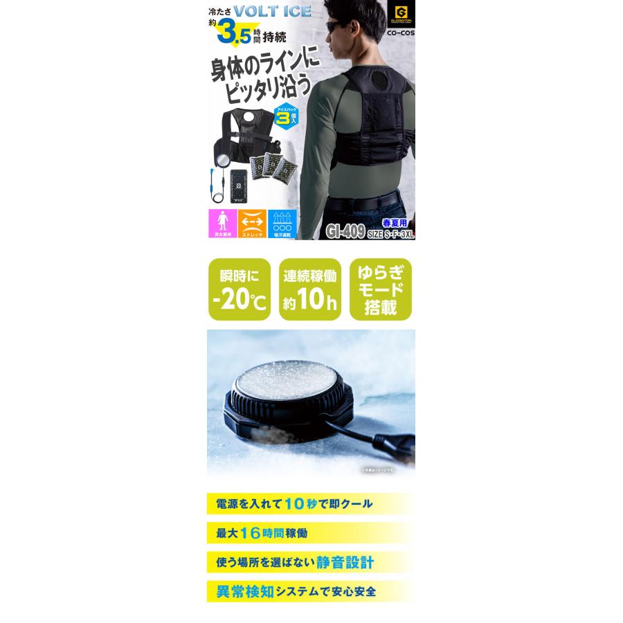 保冷剤3個付きアイスベスト＆ペルチェデバイスフルセット GI-409 GB