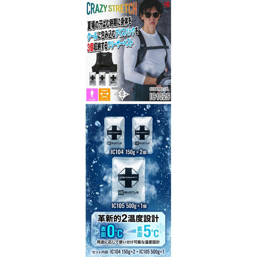 BURTLE（バートル） アイスクラフト ベストセット＆アイスパックセット
