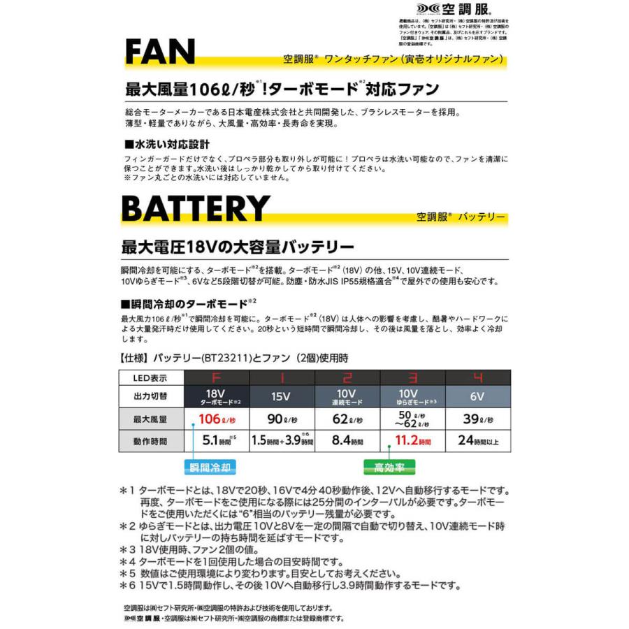 [数量限定]寅壱 トライチ 空調服ベスト・ファン・新型18Vバッテリーセット 1078-611｜michioshopsp｜07