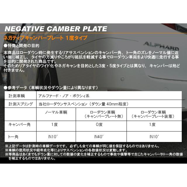 ノア　ヴォクシー　エスクァイア　アルファード　エスティマ　キャンバープレート TOYOTA(トヨタ)リアキャンバーボルト5度/3度/1度 90/80/70ノア