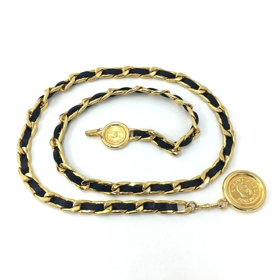 中古品 程度良好 CHANEL シャネル 31 RUE CAMBON GP×レザー チェーン