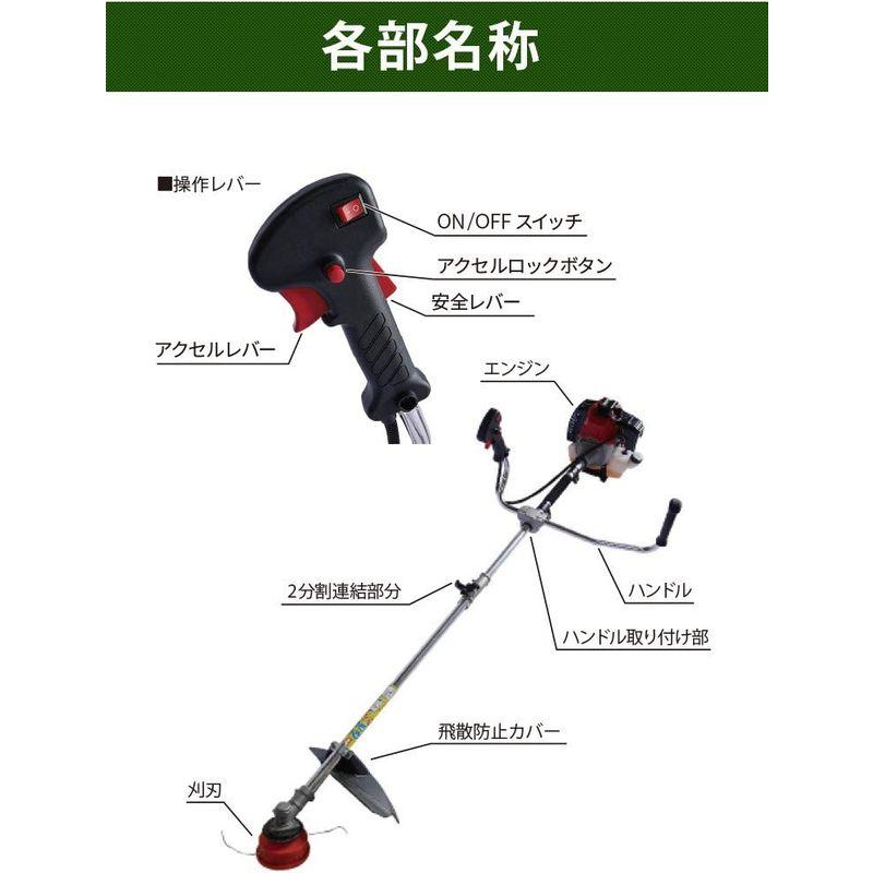 ZMAYA　STAR　草刈り機　金属刃付属　草刈機　エンジン刈払機　2分割式　草　刈払機　ナイロン刃　草　ガソリン　伐採　チップソー2枚付き