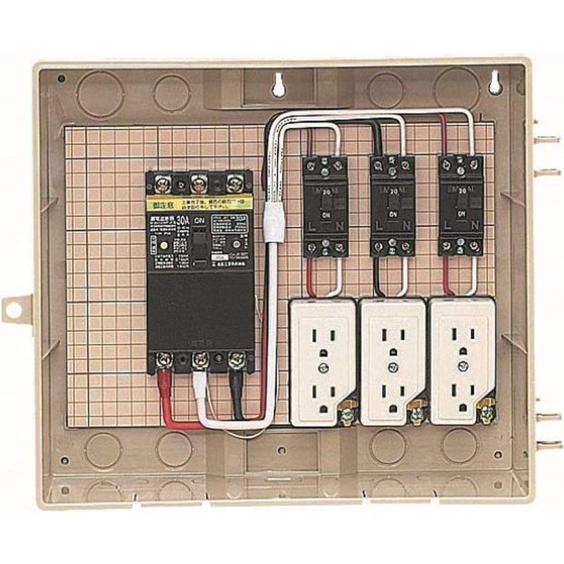 未来工業　屋外電力用仮設ボックス　漏電しゃ断器・分岐ブレーカ・コンセント内蔵　ELB組込品　13-3C