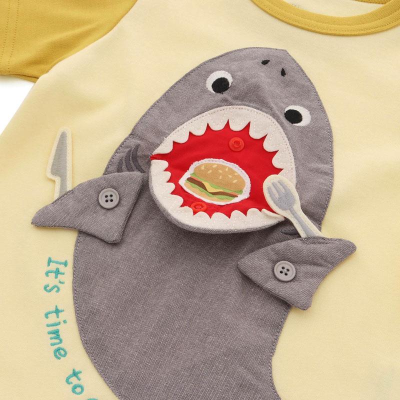 BIT'Z（ビッツ） 子供服 サメ＆クジラ マスコット もぐもぐ Tシャツ