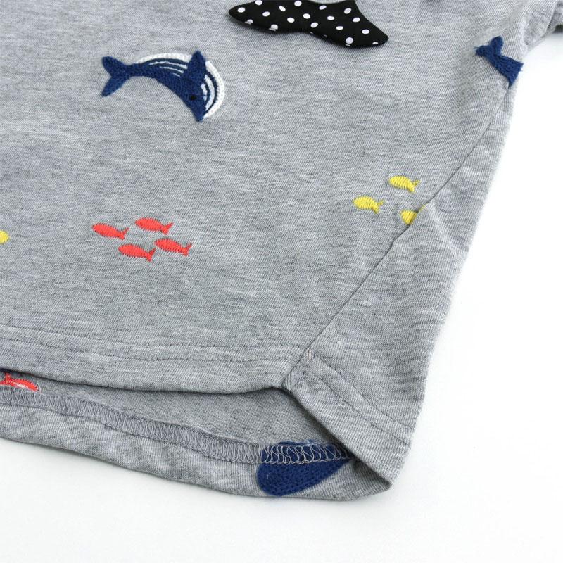 BIT'Z（ビッツ） 子供服 クジラ刺繍柄 Tシャツ キッズ 男の子 女の子