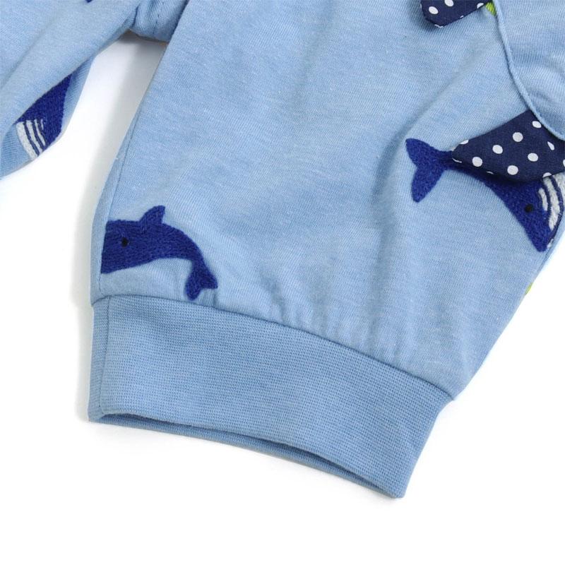 BIT'Z（ビッツ） 子供服 クジラ刺繍柄 ジョガー パンツ 6分丈