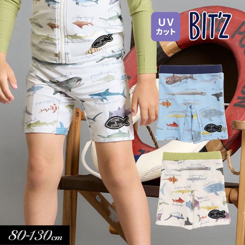 BIT'Z（ビッツ） 子供服 サメ図鑑 総柄 ボクサー水着 UVカット キッズ