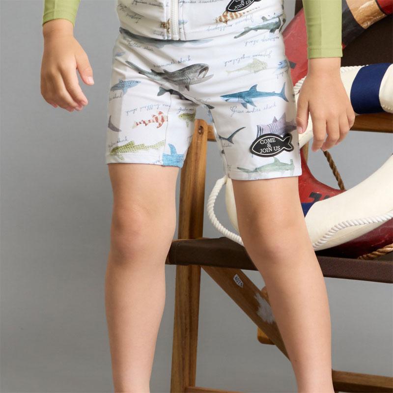 BIT'Z（ビッツ） 子供服 サメ図鑑 総柄 ボクサー水着 UVカット キッズ