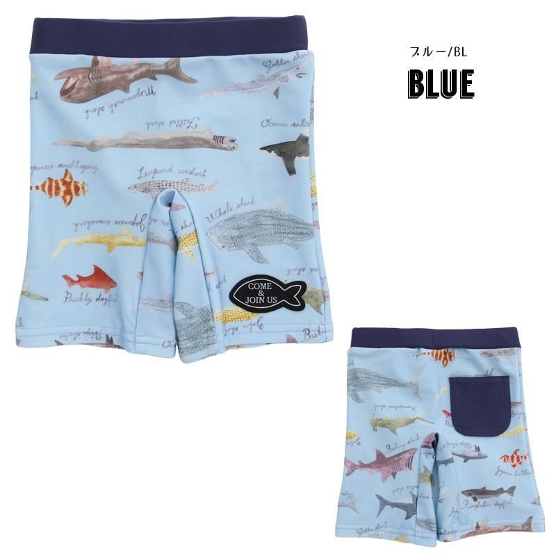 BIT'Z（ビッツ） 子供服 サメ図鑑 総柄 ボクサー水着 UVカット キッズ