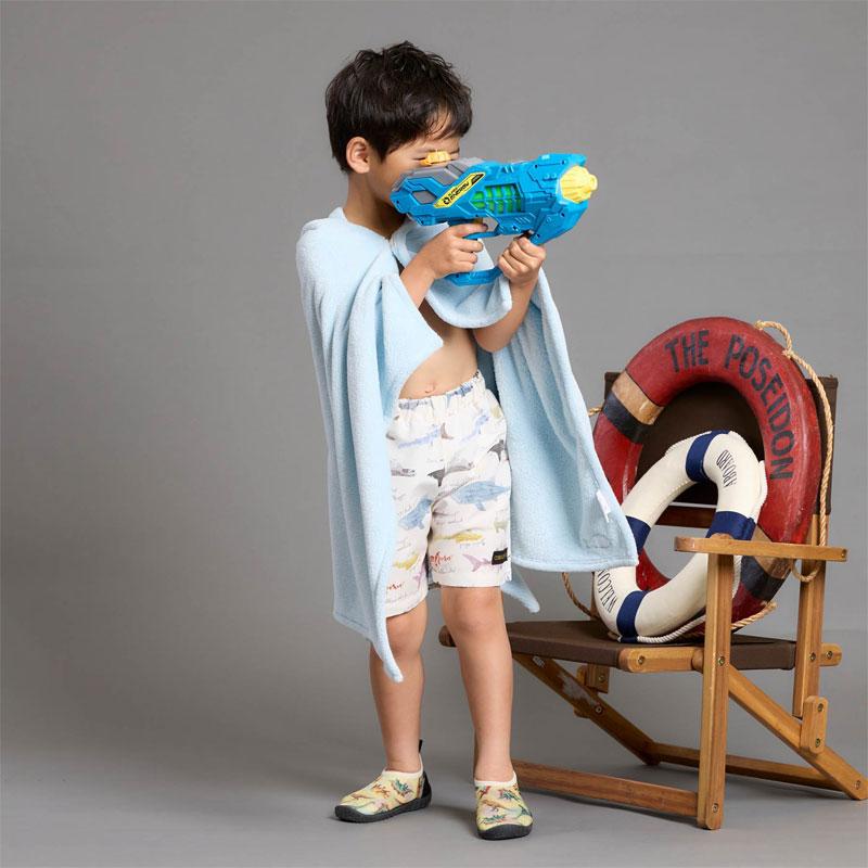 BIT'Z（ビッツ） 子供服 サメ図鑑 総柄 トランクス水着 UVカット