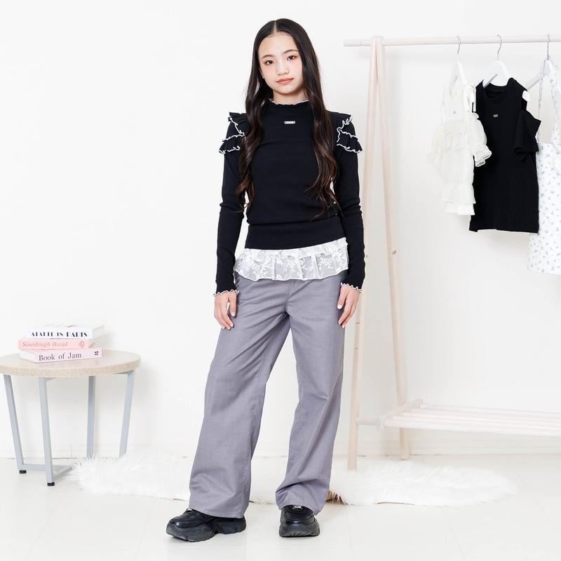 algy（アルジー） セール 子供服 フリル リブ ロンT Tシャツ 女の子