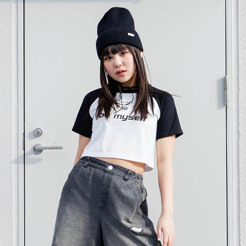 2025夏 algy アルジー クロップド ラグラン Tシャツ女の子 ALGY キッズ