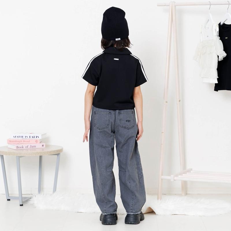 algy（アルジー） 子供服 ハーフジップ Tシャツ キッズ 女の子