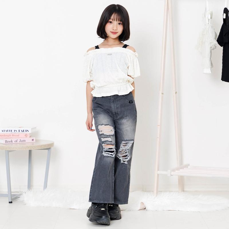 algy（アルジー） セール 子供服 シャーリング 半袖 Tシャツ 女の子