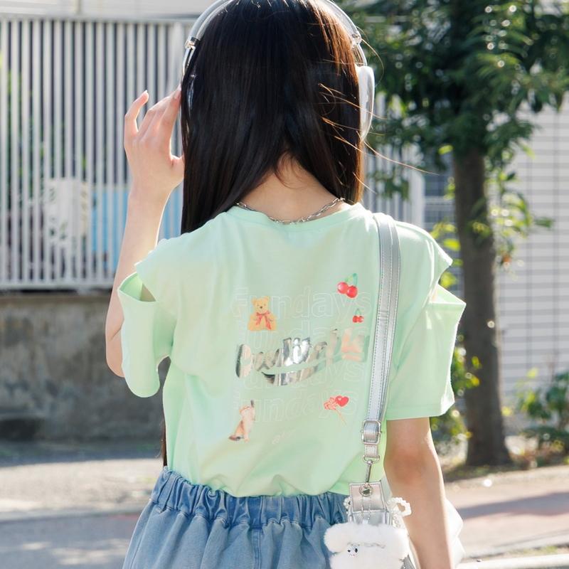 algy（アルジー） 子供服 テンシャプリント Tシャツ キッズ 肩だし