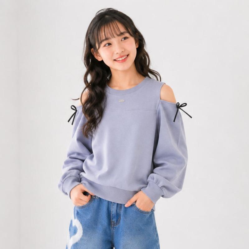 algy（アルジー） 子供服 t algy 肩あき りぼん トレーナー女の子