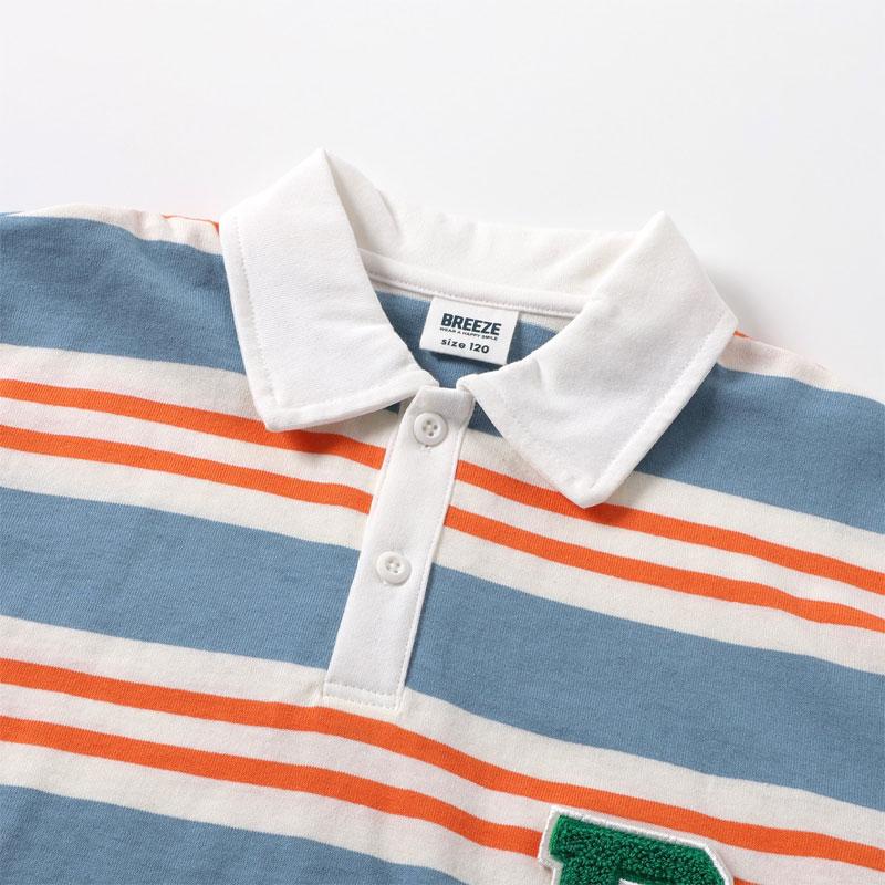 BREEZE 子供服 ブリーズ WEB限定 ジュニア マルチボーダー襟付き