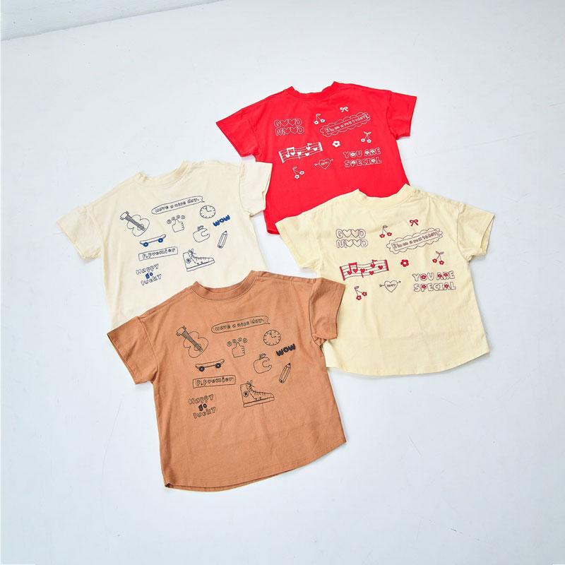 p.premier（ピードットプルミエ） 子供服 2柄 モチーフ刺繍 Tシャツ