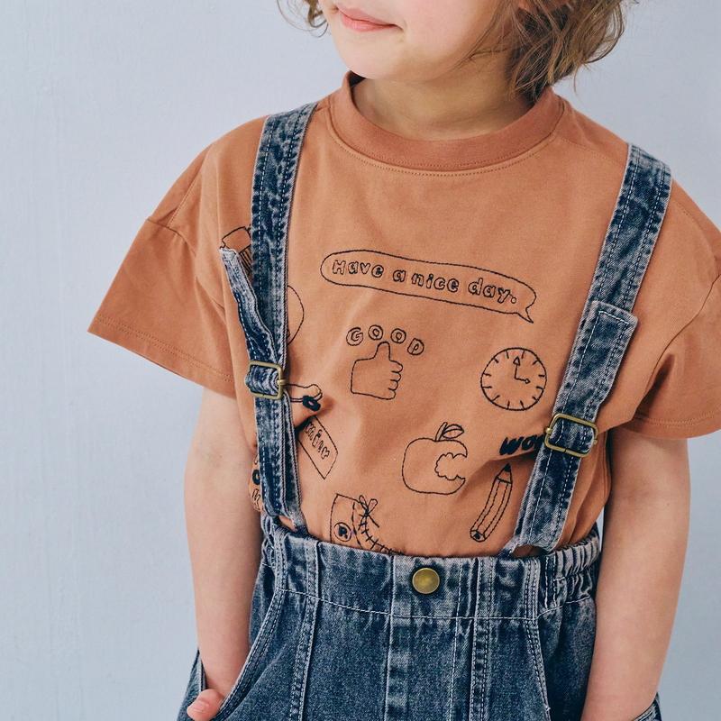 p.premier（ピードットプルミエ） 子供服 サスペンダー デニム ワイド
