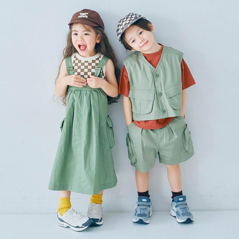 ♡リアルピース♡ セットアップ　Tシャツ　ハーフパンツ　ズボン　キッズ　グリーン ♡リアルピース♡ セットアップ Tシャツ ハーフパンツ ズボン キッズ