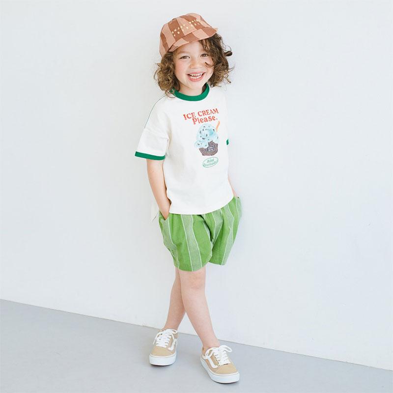 子供服 p.premier アイスちょーだい グラフィック リンガー Tシャツ キッズ ベビー 男の子 女の子 半袖Tシャツ かわいい 夏物 2024夏｜mickykids｜13