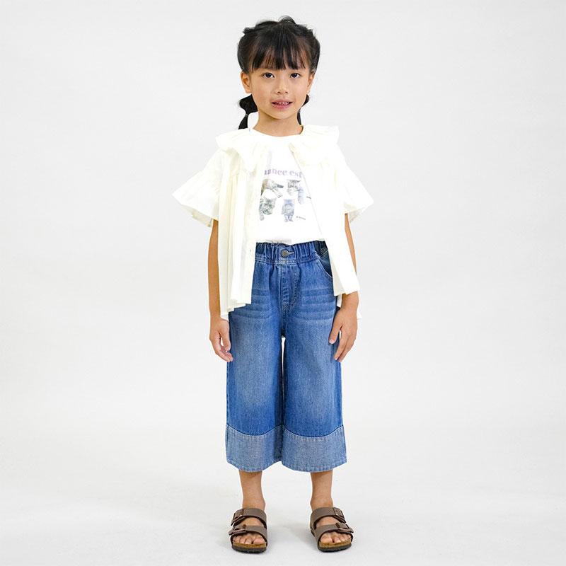 RIO（リオ） 子供服 クロップド デニム パンツ キッズ 女の子 ジュニア