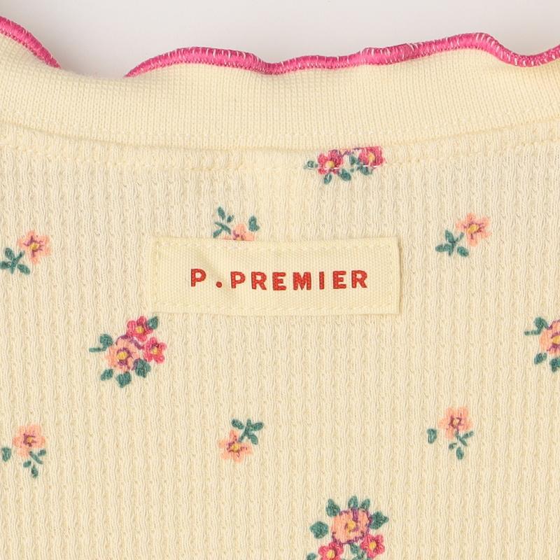 子供服 p.premier ピードットプルミエ イロチ買いしたい 総柄ワッフル 長袖 Tシャツ キッズ  ベビー シンプル かわいい  2025秋冬 | p.premier | 25