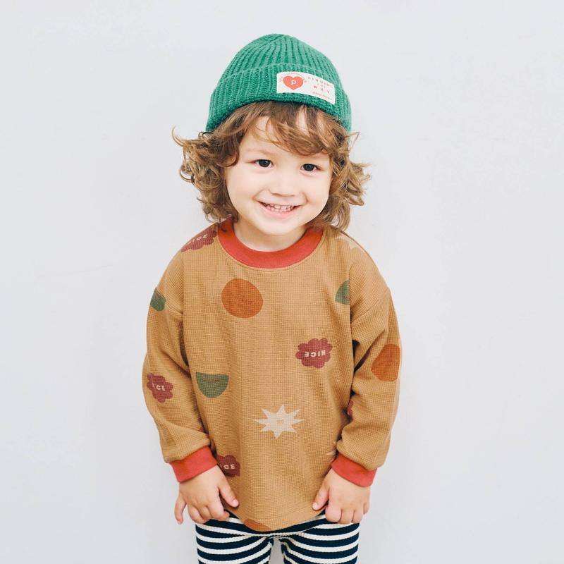 子供服 p.premier ピードットプルミエ イロチ買いしたい 総柄ワッフル 長袖 Tシャツ キッズ  ベビー シンプル かわいい  2025秋冬 | p.premier | 11