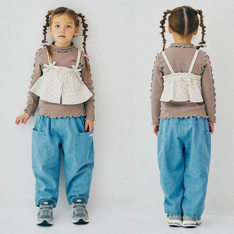 セール 子供服t p.premier ピードットプルミエ 花柄 ジャガード ビスチェ リブ トップス セット ベビー 長袖 Tシャツ シンプル かわいい 2025秋 | p.premier | 06