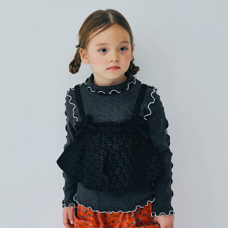 セール 子供服t p.premier ピードットプルミエ 花柄 ジャガード ビスチェ リブ トップス セット ベビー 長袖 Tシャツ シンプル かわいい 2025秋 | p.premier | 08