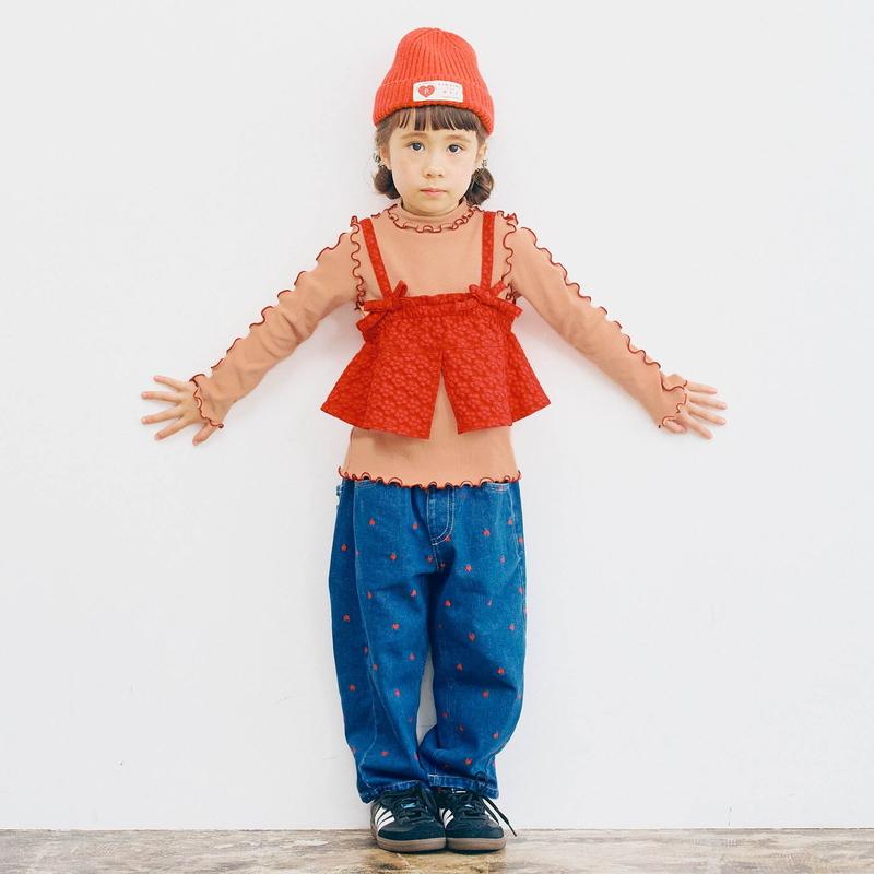 セール 子供服t p.premier ピードットプルミエ 花柄 ジャガード ビスチェ リブ トップス セット ベビー 長袖 Tシャツ シンプル かわいい 2025秋 | p.premier | 11