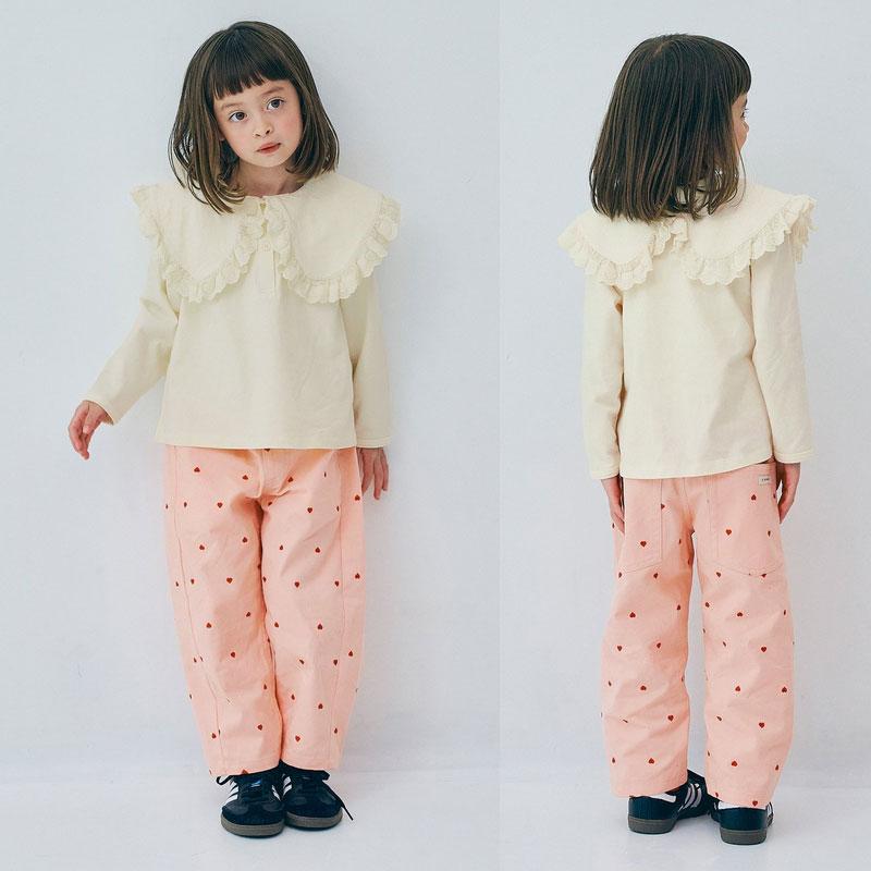 子供服 p.premier ピードットプルミエ レーストリム フリル衿 カット 衿付き Tシャツ キッズ ベビー 長袖 シンプル かわいい 2025秋冬 | p.premier | 10