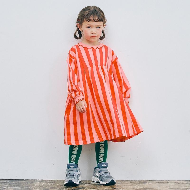 子供服t p.premier ピードットプルミエ イロチ買いしたい 総柄 フレア カットソー ワンピース ベビー シンプル かわいい 長袖 2025秋冬 | p.premier | 15