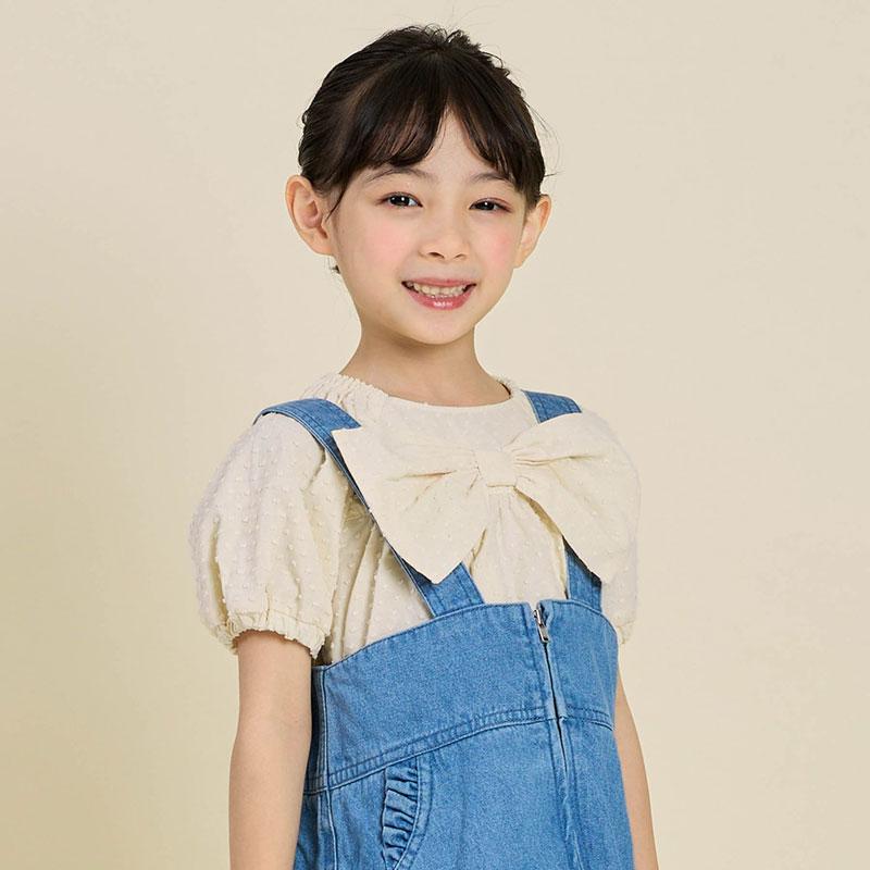 Seraph（セラフ） 子供服 ビックリボン ドットドビー トップス Tシャツ