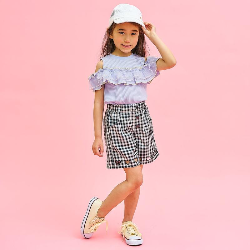 Seraph（セラフ） セール 子供服 2way 肩あき チュール 配色 トップス