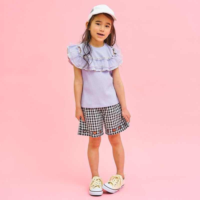 Seraph（セラフ） 子供服 2way 肩あき チュール 配色 トップス Tシャツ