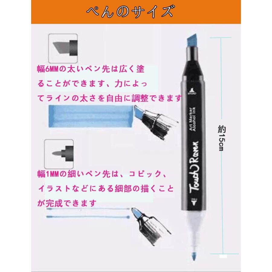 Hosum マーカーペン イラストマーカー 60色 セット 水彩ペン 2種類のペン先 太字 細字 油性コミック用 塗り絵 描画 落書き 学習